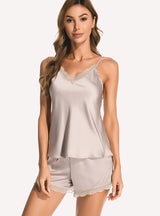 Silk Sling Nightdress Shorts Suit