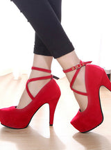 Pumps High Heels Ankle Strap Shoes Stiletto Heel 