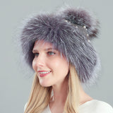Thickened Rabbit Hair Blended Pearl Knitted Hat