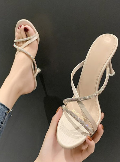 Round-headed Rhinestone Sandals