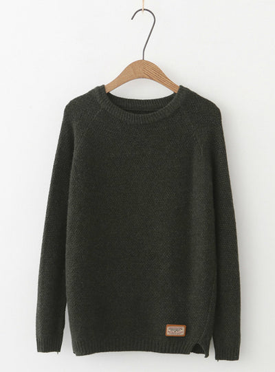 Women Sweater Pullovers Casual Split