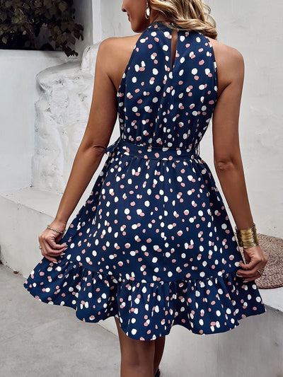 Halter Polka-dot Casual Dress