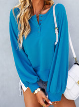 Solid Color Blouse Hoodie