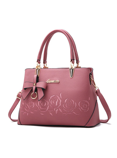 Pu Leather Shoulder Bag Printing Flowers Crossbody Bag