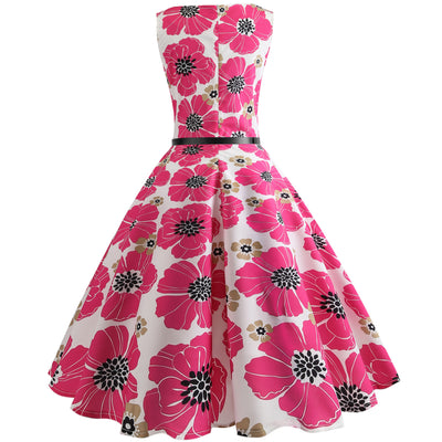 Retro Sleeveless Print Dress