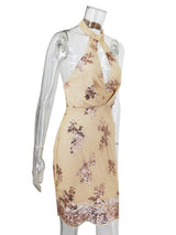 Sexy Open Back Sequined Dress