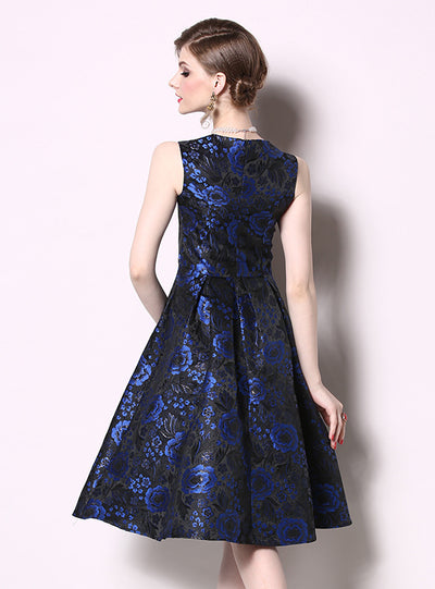 Embroidered Lace Dress Sleeveless Party Dress