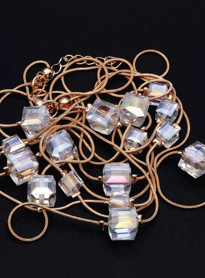 Crystal Bead Sweater Chain Necklaces & Pendants 