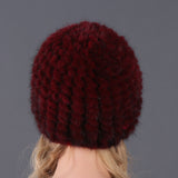 Mink Hats Fur Woven Winter Fur Hats
