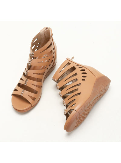 Wedge-heeled Thick-soled Fishmouth Sandals
