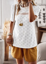 Casual Round Neck Stitching Shirt T-shirt