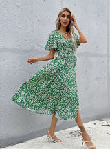 Lotus Leaf Cardigan Small Floral Dress