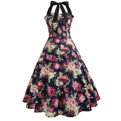 Retro Hepburn Style 50s Neck Dress