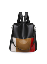 PU Color Splicing Backpack Bag