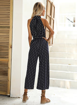 Wide-leg Point Neck Sling Jumpsuit