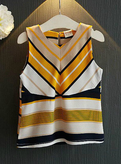 Sleeveless Blouse Tops+Short Pants 2Pcs Suit