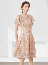 Women Lace Flying Sleeves Dress