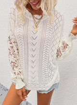 Hollow Shirt Petal Sleeve Sweater