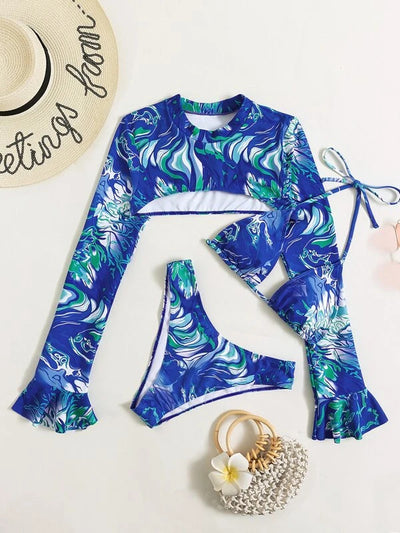 High Waist Bikini Three-piece Swimsuit