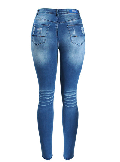 Mid Waist Stretch Skinny Pencil Pants Jeans 