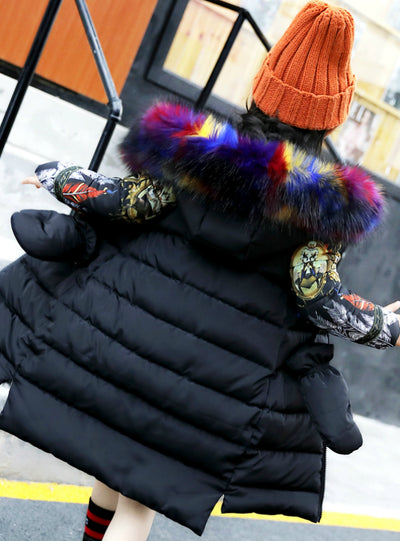 Heavy Fur Collar Padded Jacket Cotton-Padded 