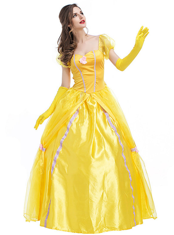 Princess Dress Yellow Fairy European Court Dress – Lilacoo