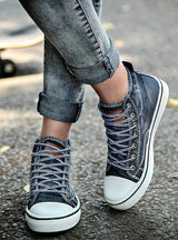 High Top Canvas Sneakers Shoes Denim Ankle