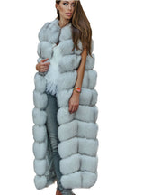 Ladies' Extended Fox Fur Vest Medium Long Coat