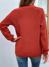 V-neck Long Sleeve Pullover Sweater
