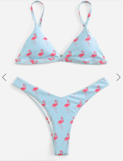 Fashion Flamingo Padded Thong Bikini Set