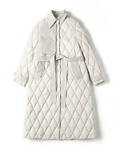 Thin Lapel Long Down Jacket
