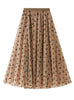 Mosaic Flocking Bow Gauze Skirt