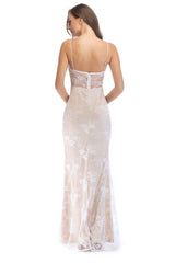 Nightclub V-neck Sling Split White Lace Dress