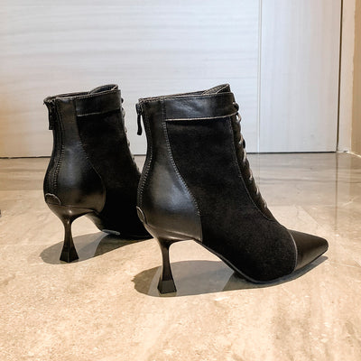 Pointed Velvet Warm Fashion Short Female Boots