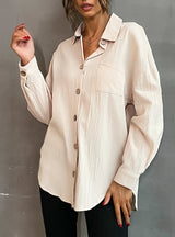Collar Long Sleeve Casual Cotton Shirt