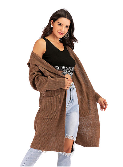 Hooded Cardigan Long Loose Sweater Coat