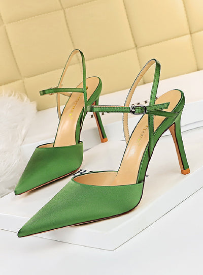 High-heeled Shallow Pointed Hollow Sandals
