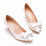 Thin-heeled Bow Pointed Shoes