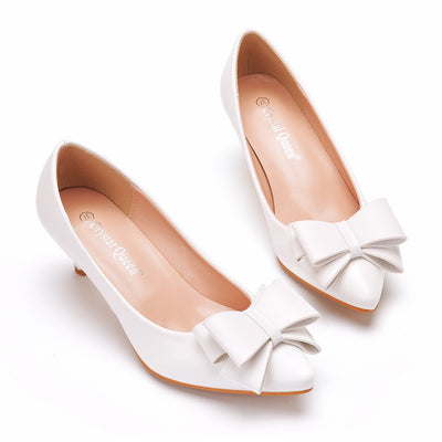 Thin-heeled Bow Pointed Shoes