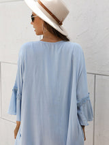 Lace Stitching Solid Color Shawl Holiday Coat