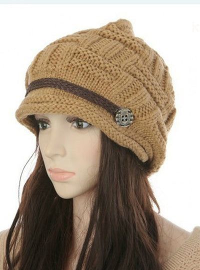 Bonnet Hat Female Knitted Crochet Cap Beanies