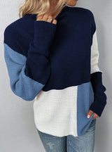 Color Matching Half Turtleneck Sweater