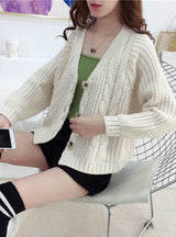 Button Long Sleeve Fashion Woman Small Sweaters