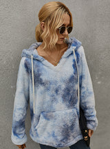Fashion Tie-dyed Hooded Padded Top