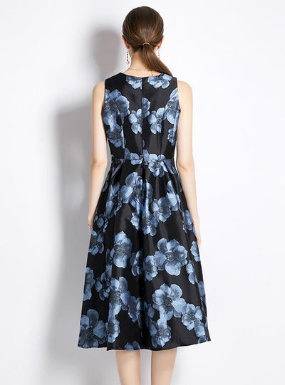 Women Slim Jacquard Sleeveless Dress