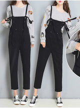 Strap Ripped Pockets Ankle Length Jeans Jumpsuits