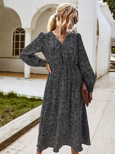 Long Sleeve Elegant Floral Dress