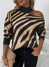 Women Pullover Tiger Print Sweater