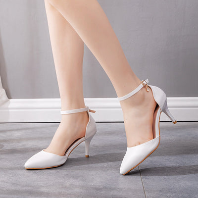 White Stiletto Pointed Sandals