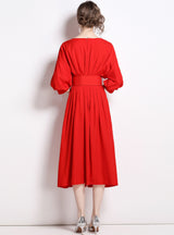 Long Sleeve Slim Waist Dress